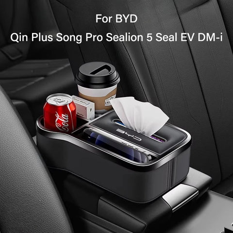 BYD Qin Plus Song Pro Sealion 5 Seal EV DM-i Car Central Armrest Box Tissue Holder Storage Organizer Car Interior Accessory O