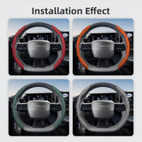 Lancia 2-Piece Wave-Shaped Leather Wheel Cover Car Interior Accessory Hocasen