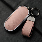 Aluminum Alloy Goatskin Car Key Case Cover For Aito M9 2024