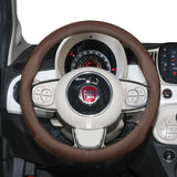 Ultra-Thin Breathable Leather Steering Wheel Cover for Fiat 500, Punto Evo