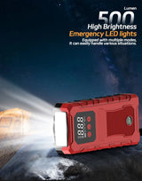 Portable Car Jump Starter Power Bank Emergency Booster Wireless Charging 12V Auto Starting Device High Brightness 10000mAh Ca