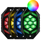 RGB LED Rock Lights For Truck ATV UTV Jeep Off-Road Boat APP Remote Control Car Underglow Neon Lighting Wheel Well Light 12v