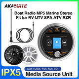 Marine Stereo Speaker Set with Bluetooth for RV Boat Car Speaker AKAMATE