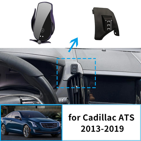 Wireless Charging Phone Mount for Cadillac ATS 2013–2019 Car Phone Holder CATUSIKI