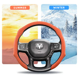Dodge Suede Steering Wheel Cover Durable Non-Slip Car Interior Accessory Hocasen