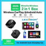 2-in-1 Wired to Wireless CarPlay Android Auto Adapter CarPlay Adapter LEXXSON