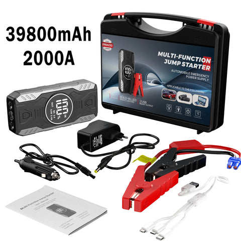 Car Jump Starter Power Bank with 150PSI Air Pump, Auto Emergency Starting Device for 12V Vehicles Car Jump Starter MINUS TWO