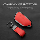 Goatskin Car Key Case Cover for Volkswagen Golf 8 MK8 ID.3 ID.4 Cupra Skoda Octavia A8 SEAT Leon MK4 2020 2021 Formentor Tarr