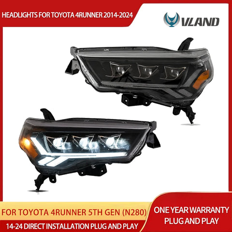 Matrix Projector Headlights for Toyota 4Runner 14-24 LED Headlight Vland