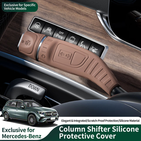 For Mercedes-Benz (2014-2023) E-Class E200 E300 E450 Car Silicone Wiper Gear Shift Lever & Turn Signal Handle Protector Cover