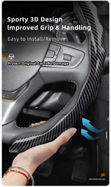 Peugeot Snap-On Carbon Fiber Steering Wheel Cover Car Interior Accessory Hocasen