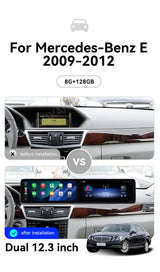 24.6" Dual Screen Android Head Unit for Mercedes E-Class 2009-2012 Android Head Unit Aotsr