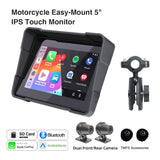 5Inch Waterproof Motorcycle Monitor with CarPlay & DVR