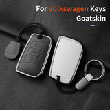Metal and Leather Car Key Case Cover for VW Volkswagen Passat B8 CC Arteon Magotan GTE Skoda Fabia Superb A7 Kodiaq Car Inter