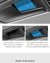 For Audi A4L A4 S4 A5 S5 Made of Alcantara Door Handle Bowl Trim Protective Sticker Anti-Scratch Car Interior Tuning Accessor