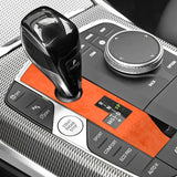 Top Suede Gear Shift Knob Panel Cover Trim Frame Sticker for BMW Series Car Interior Accessory OEM