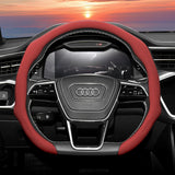 Perforated Leather Steering Wheel Cover for Audi