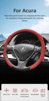 Perforated Leather Steering Wheel Cover for Acura Models Car Interior Accessory Hocasen