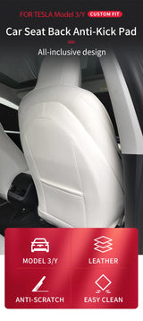 Leather Seat Back Protector Kick Mats for Tesla 3 Y Car Interior Accessory GMUNI