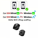 2-in-1 Wired to Wireless CarPlay Android Auto Adapter