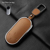 Aluminum Alloy Goatskin Car Key Case Cover For Aito M9 2024 Car Interior Accessory OEM