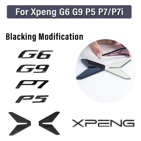 Black Front and Rear Badge for Xpeng G9 G6 P7i P5 G3i P7 Car Badge Xpeng