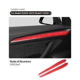 Top Suede For Tesla Model 3 (2020-2023) Model Y (2020-) Door Inner Handle Trim Sticker Car Premium Interior Tuning Accessories