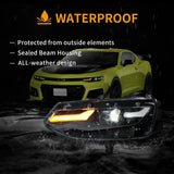 Black LED Projector Headlights for Chevy Camaro 2019 Headlight Assembly VLAND