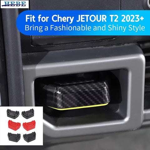 Carbon Fiber Tow Hook Trim Cover for Chery T2 2023 Car Interior Accessory HEBE