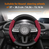 Suede Carbon Fiber Steering Wheel Cover for Mazda