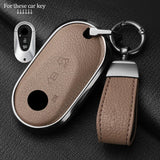 Metal and Leather Car Key Case Cover for Various Mercedes Benz Models