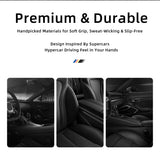 Suede Steering Wheel Cover Sports Design for Fiat 500 Car Interior Accessory Hocasen