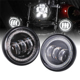 4 5inch fog light motorcycle led Chrome Black 1 Pair 4.5“ 4 1/2 inch LED Fog Passing Auxiliary light For Touring Electra Glid