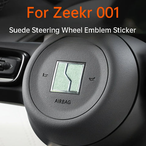 Car Steering Wheel Emblem Suede Decoration Sticker for Zeekr 001 21-25 Interior Modification Accessories Car Interior Accesso