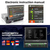 7" Retractable Screen 1Din Car Radio Universal
