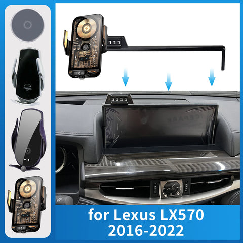 Wireless Charging Phone Mount for Lexus LX570 2016–2022 Car Phone Holder CATUSIKI