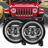 For Jeep Wrangler JL 2018 2019 2020 Car 9 Inch Round Led Headlights Hi Low Beam with Halo DRL Turn Signal Headlamp Accessories