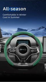 BYD Snap-On Sports Suede Steering Wheel Cover Interior