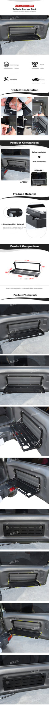 Foldable Aluminum Tailgate Rack for Suzuki Jimny Car Interior Accessory HEBE