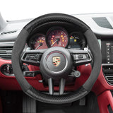 Porsche Suede Carbon Fiber Texture Wheel Cover 992 Car Interior Accessory Hocasen