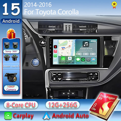 2K QLED Android 15 Head Unit for Toyota Corolla 2012–2016 Android Head Unit RSNAVI