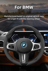Segmented Suede Steering Wheel Cover for BMW Car Interior Accessory Hocasen