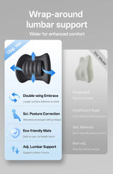 Ergonomic Car Neck Headrest & Lumbar Support Pillow Set, Adjustable Memory Foam Car Interior Accessory OEM