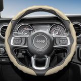 Jeep Breathable Wavy Leather Steering Wheel Cover