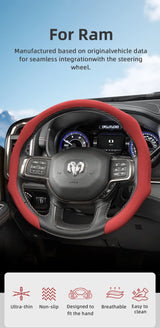 Perforated Leather Steering Cover for Ram 1500 Car Interior Accessory Hocasen