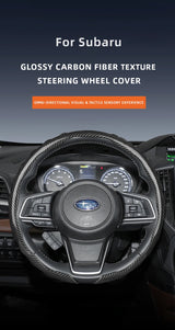 Subaru Carbon Fiber Steering Wheel Cover Black Car Interior Accessory Hocasen
