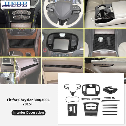 Dashboard Cover Carbon Fiber for Chrysler 300 2015+ Car Interior Accessory HEBE