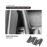 For Tesla Model 3 Model Y Door Inner Handle Trim Frame Decorative Sticker Car Interior Tuning Accessories Made of Alcantara