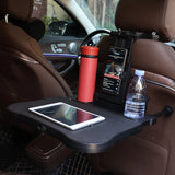 Upgraded Dual-Use Car Table for Steering Wheel and Backseat, with Phone Holder Cup Holder, Heavy-Duty 20kg Load Car Accessory