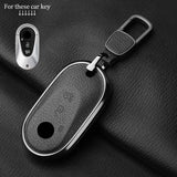 Metal and Leather Car Key Case Cover for Various Mercedes Benz Models